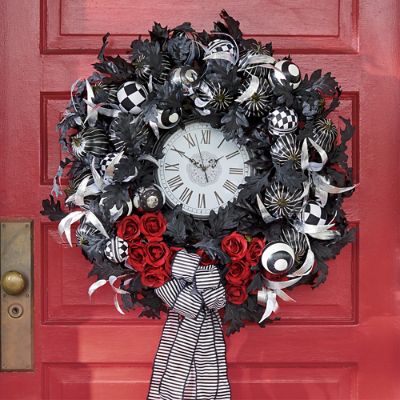 Tick Tock Halloween Wreath Grandin Road
