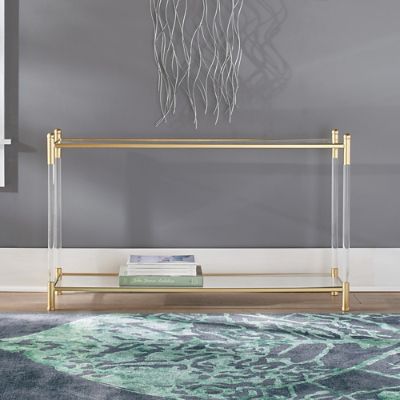 Aria Gold & Acrylic Console Table Grandin Road