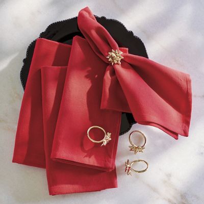 Gold Bow Napkin Rings, Set of Four Grandin Road