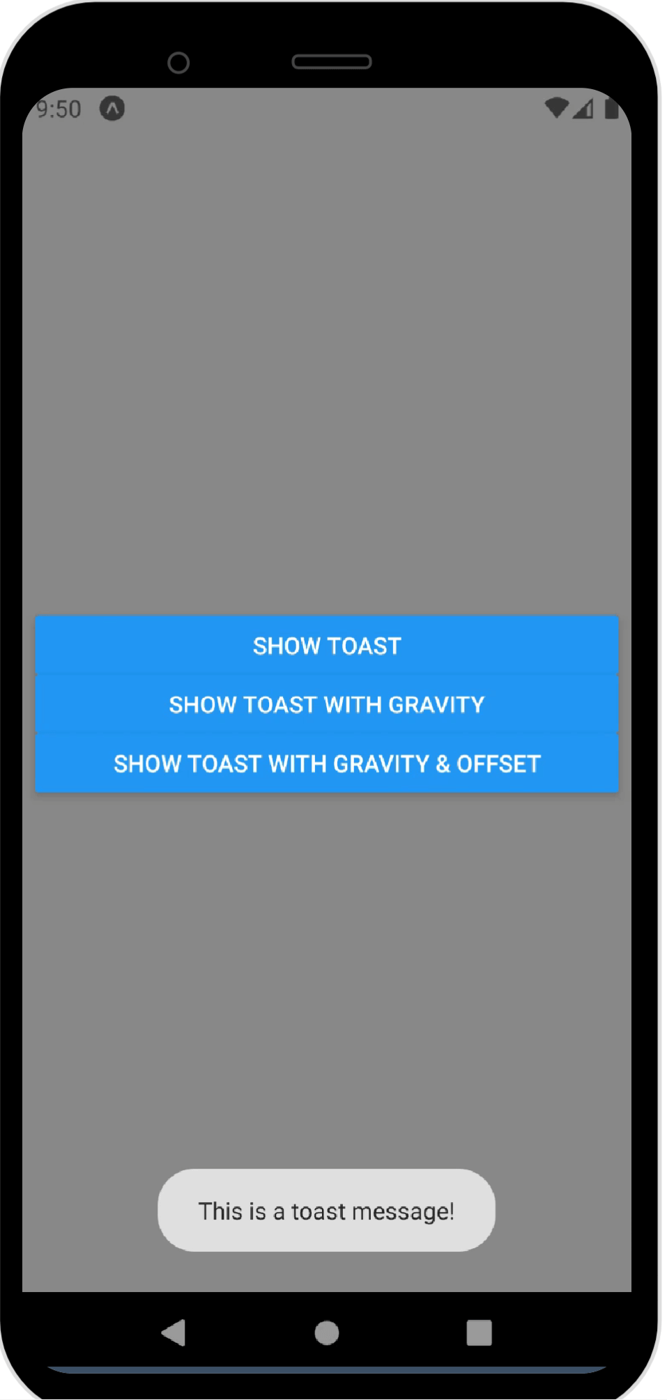 How to create a toast in React Native? Code Example
