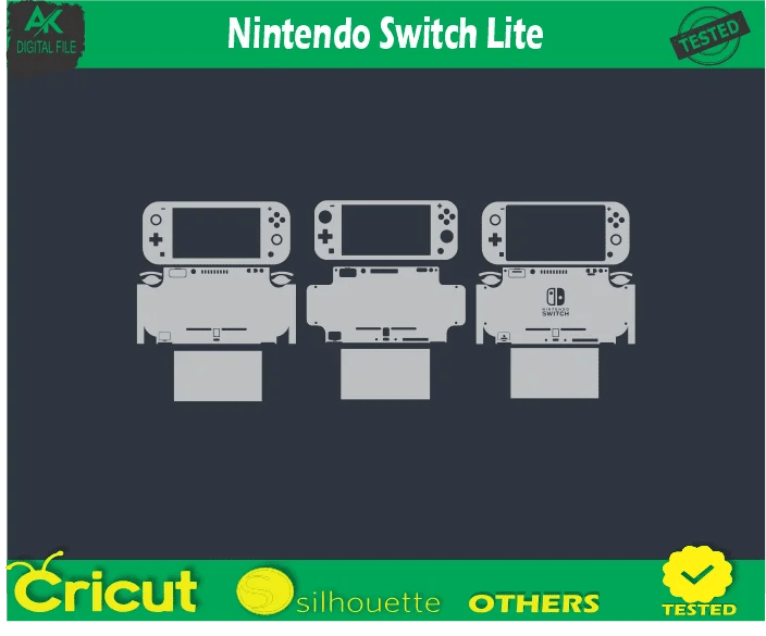 Nintendo Switch Lite Skin Vector Template AK Digital File