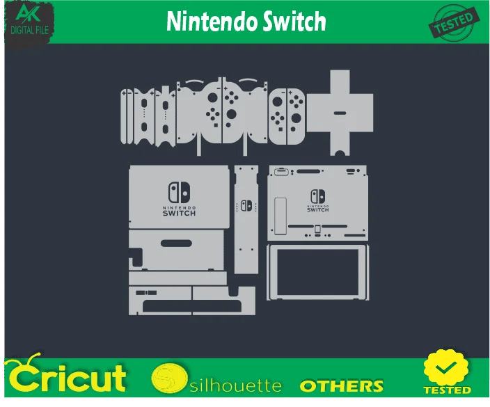 Nintendo Switch Skin Vector Template AK Digital File