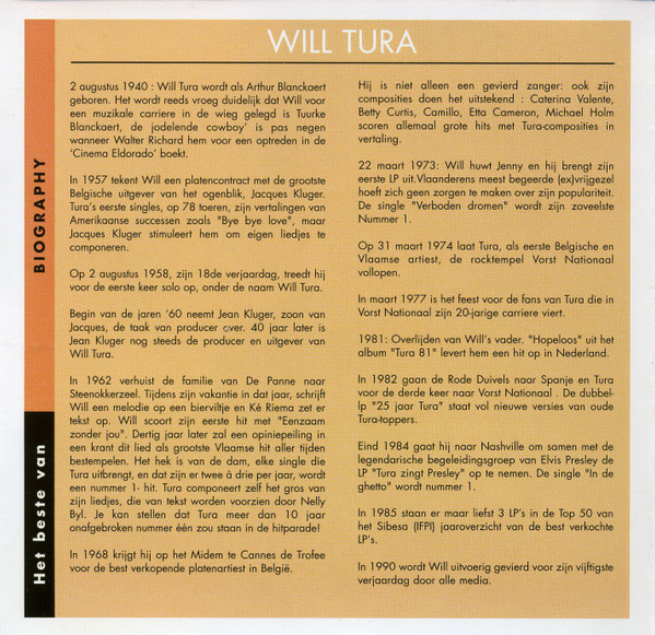 Will Tura Het Beste Van Will Tura (CD, Comp) akerrecords.nl