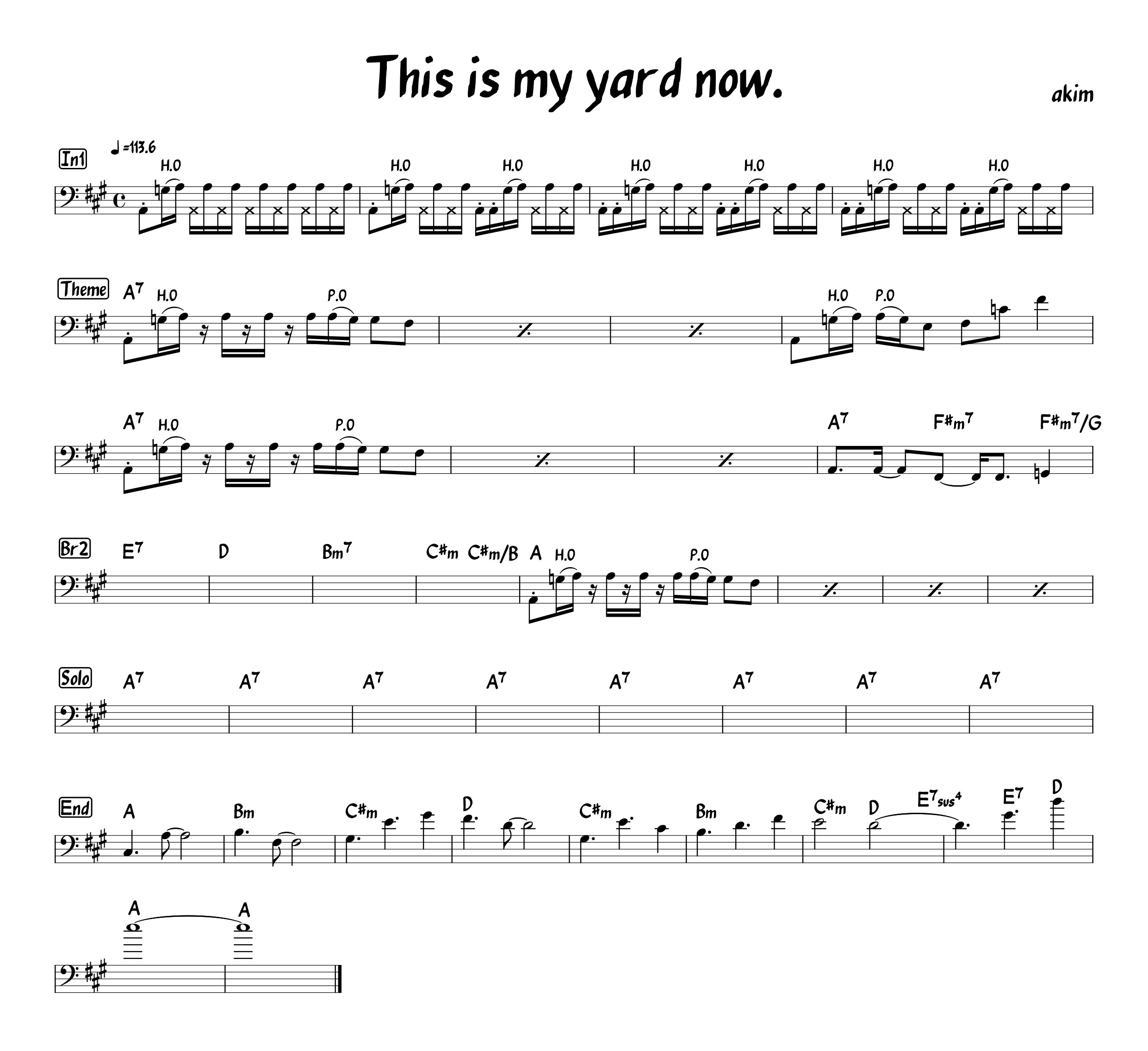 This is my yard now. /月一新曲37 akim is Bassist