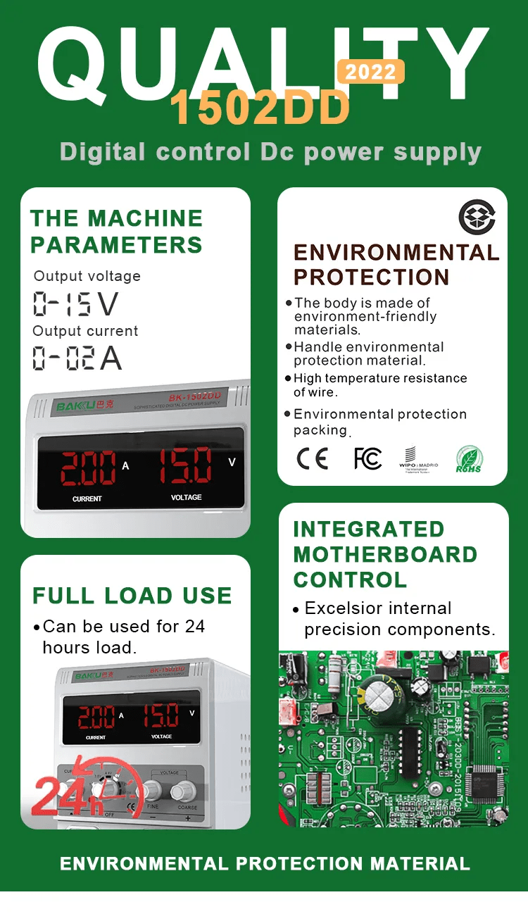 Baku BK-1502DD Grey Dc Power Supply - AKINFOTOOLS