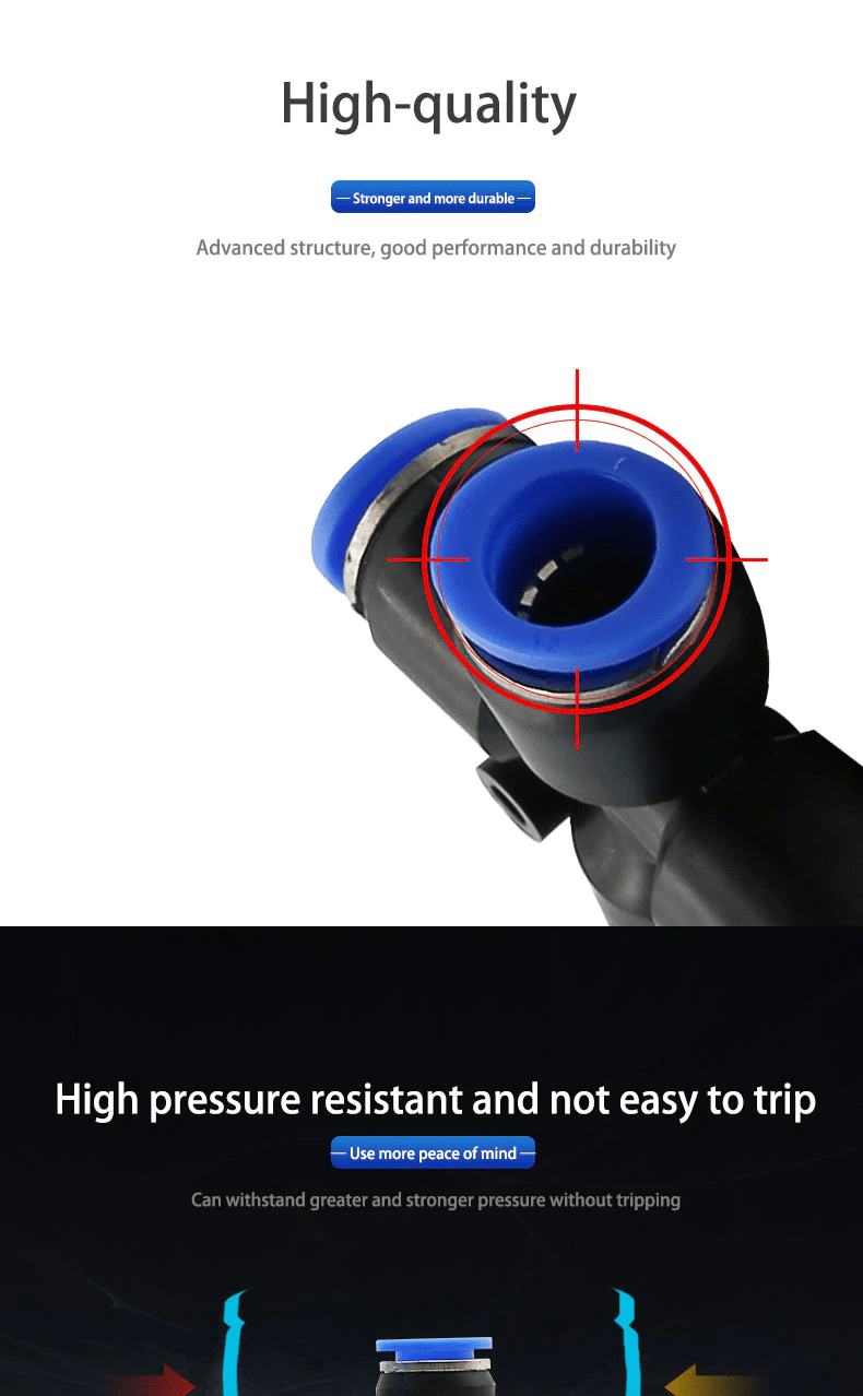 Uxcell 8mm 5 Way Splitter Push In Connector Pneumatic Fittings Black - Air Tool Fittings - Foto 5