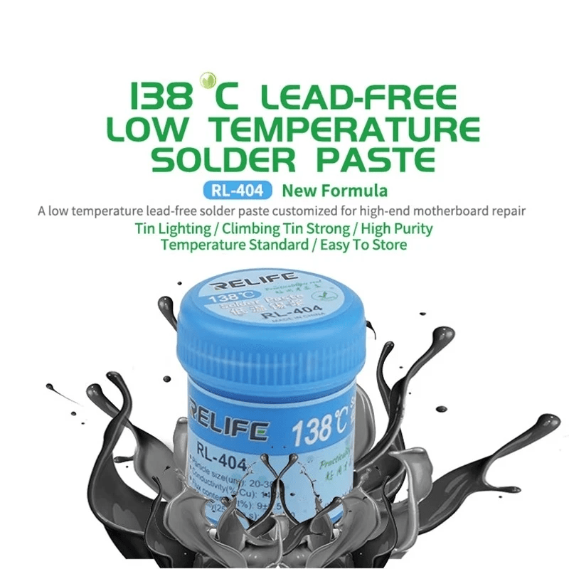 Relife RL-404 40g 138°C Low-Temperature Melting Point Lead-free Tin Paste for Mobile Phone BGA Repair