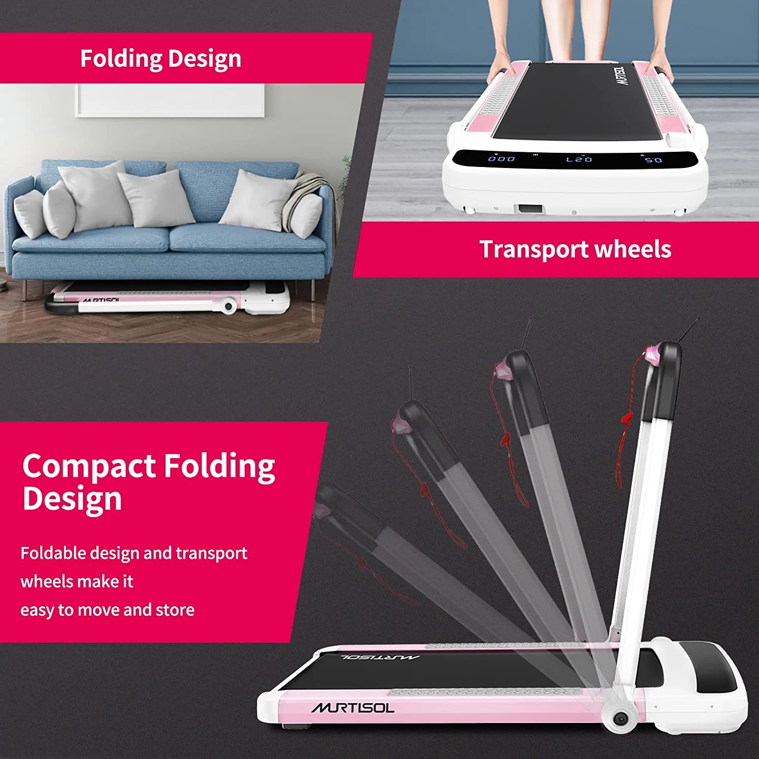 Best Under Bed Treadmill Foldable, Fits Under Sofa or Couch