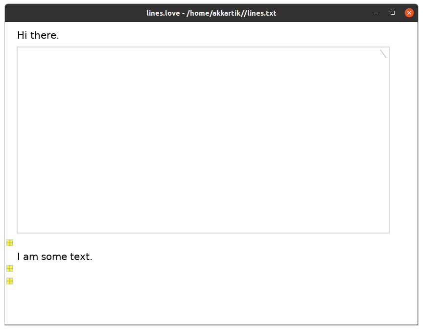 Plain text. With lines.