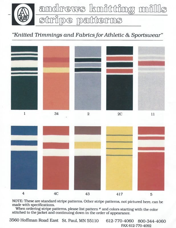Patterns For Knitted Fabrics Andrews Knitting Mills Inc.
