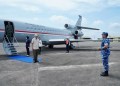 Danlanud Sultan Hasanuddin Sambut Kedatangan Menhan RI di Makassar
