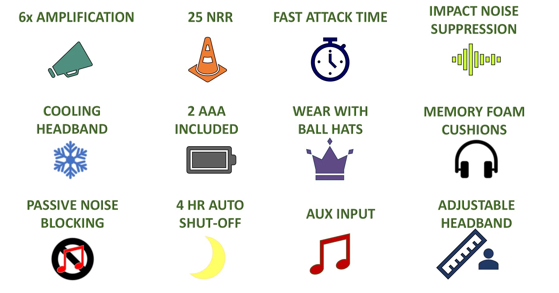 AKT1 Sport Electronic Earmuffs, Hearing Protection for Shooting Sports