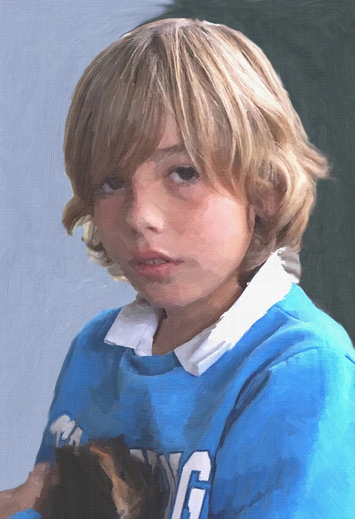 Oil Portrait of a Little Boy AKVIS OilPaint Tutorial