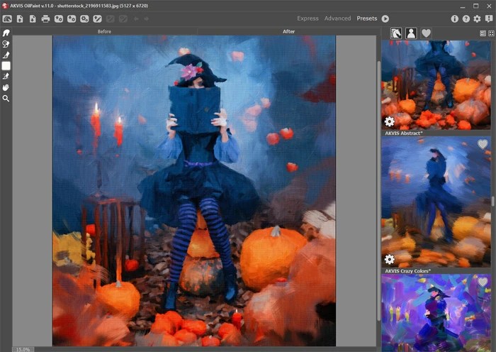 ReadytoUse Presets in AKVIS OilPaint Oil Painting Effect