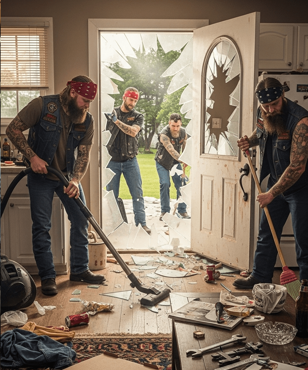 “While I was attending my wife’s funeral, fifteen bikers broke into my