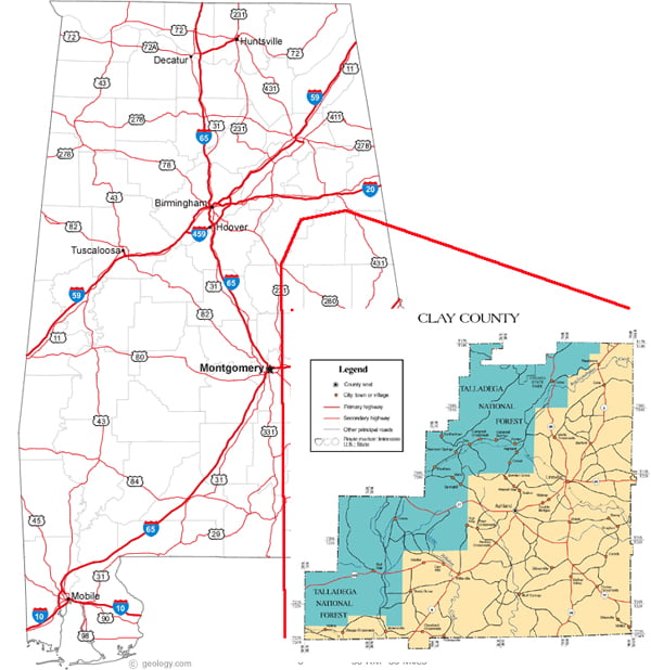 Clay County Alabama Map Getting Here – Clay County Alabama Chamber Of Commerce