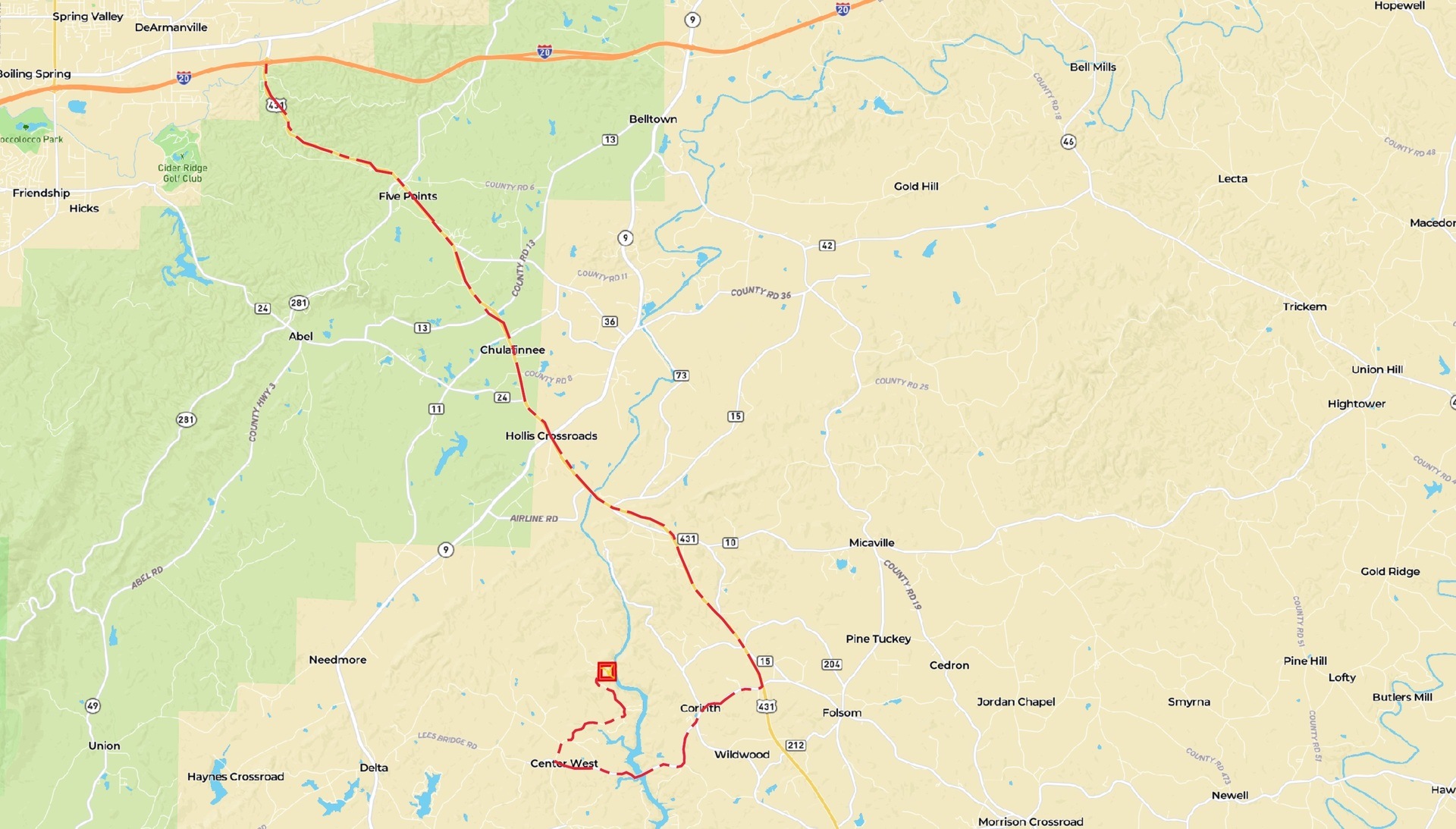 39 Acres on Tallapoosa River Randolph County, Al Alabama Land Agent