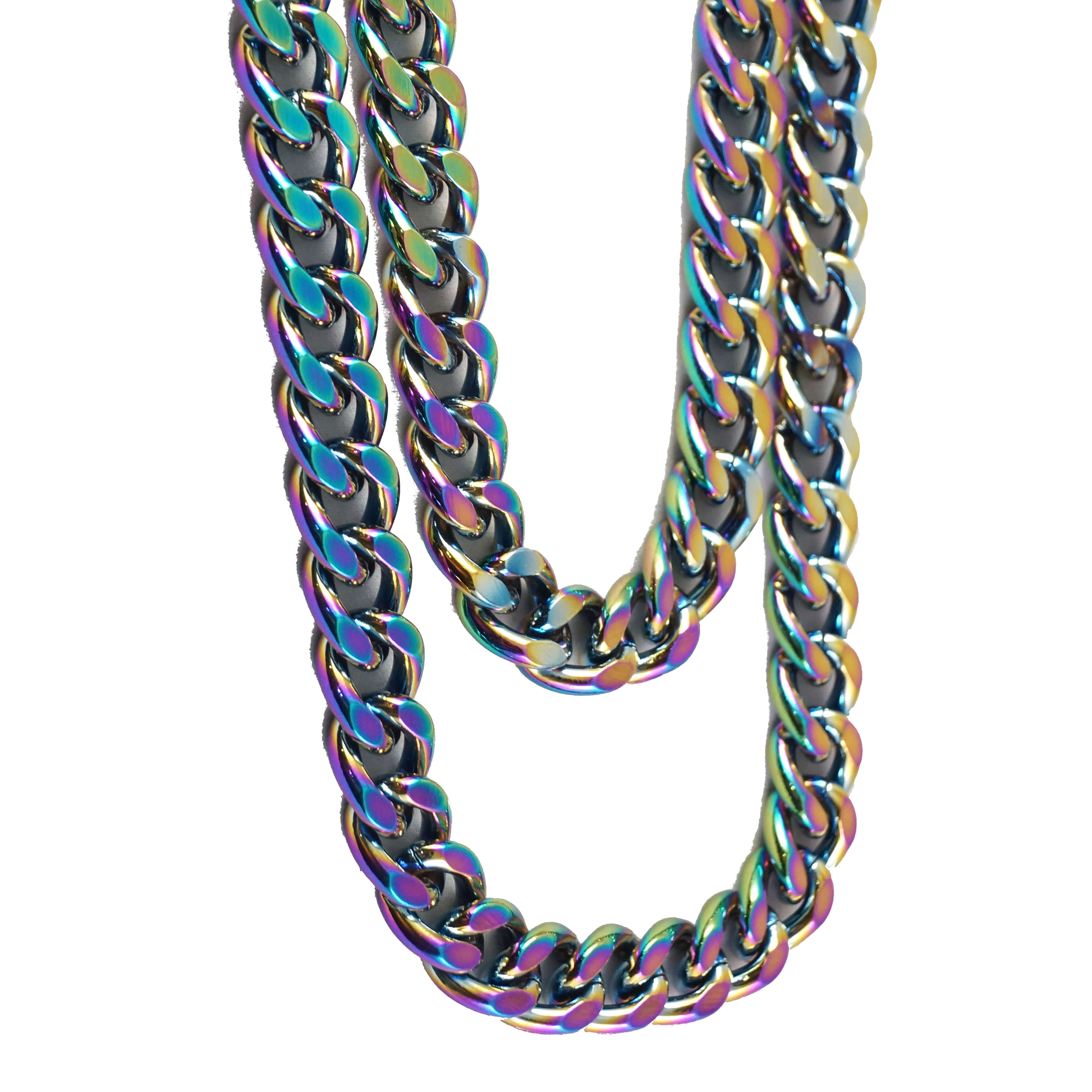 Rainbow Dark Curb Necklace Alacritous