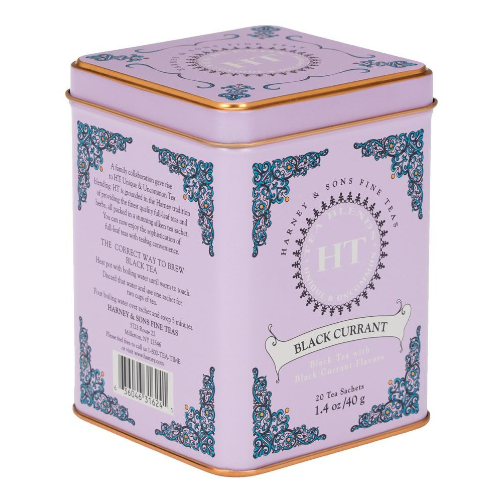 TIN, H & S Black Currant BLACK Tea, 20 Sachets Specialty Coffee Alakef