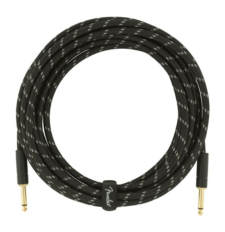 Cable Fender Deluxe 18.6ft Black Tweed 0990820080 Alamo Musical