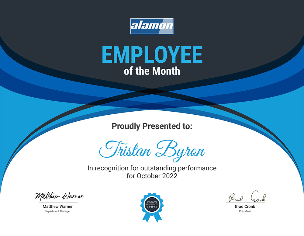 Employee of the Month October 2022 The Candlestick Alamon's