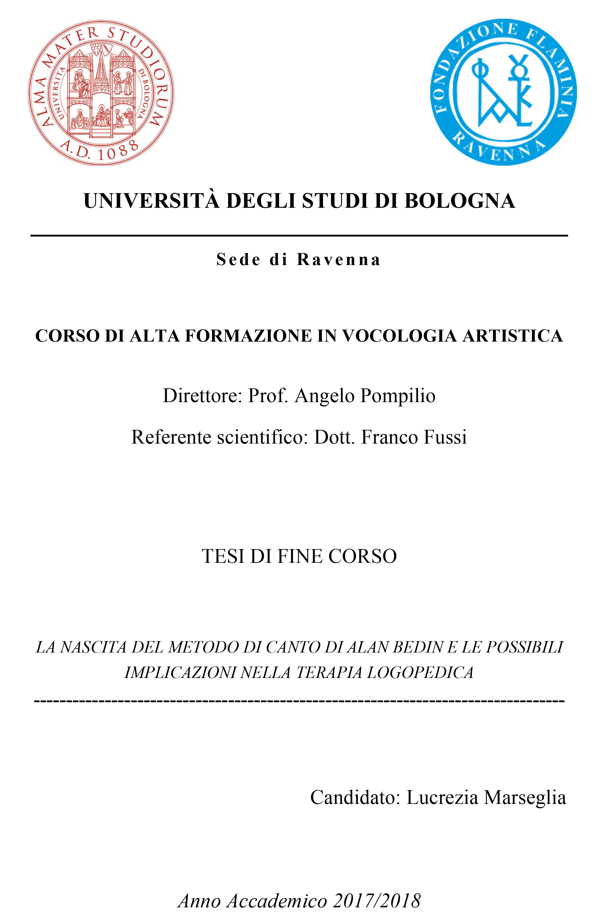Università Degli Studi Di Bologna. Per Il Corso Di Alta Formazione In Vocologia Artistica È Stato Esposto Il Metodo Di Canto Di Alan Bedin – A L A N B E D I N 3162_x_2102_jpg