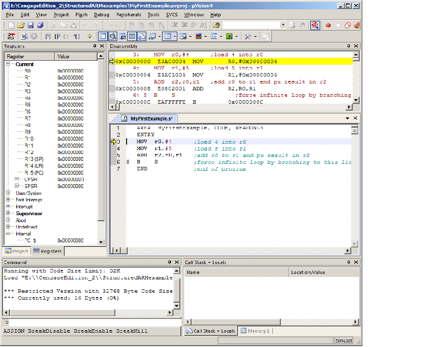 Keil Simulator Example