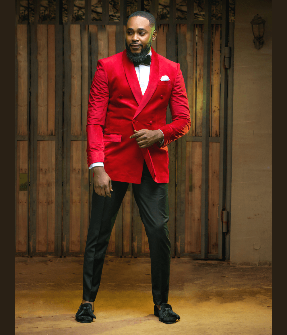 Lush Red Velvet Double Breasted Tuxedo Suit Men's Custom Bespoke Suits
