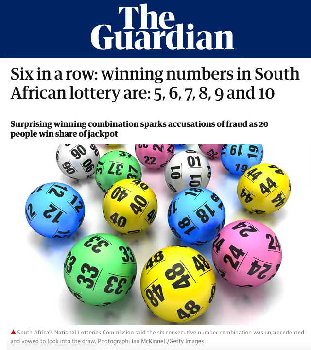 Lottery numbers in a row what are the odds of that! Statistics for HCI