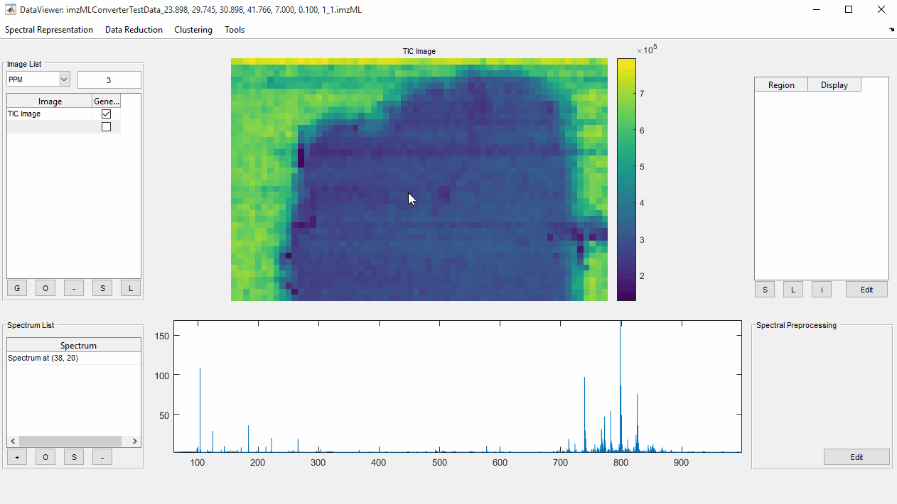 Ensure consistent m/z axis SpectralAnalysis Software for the masses