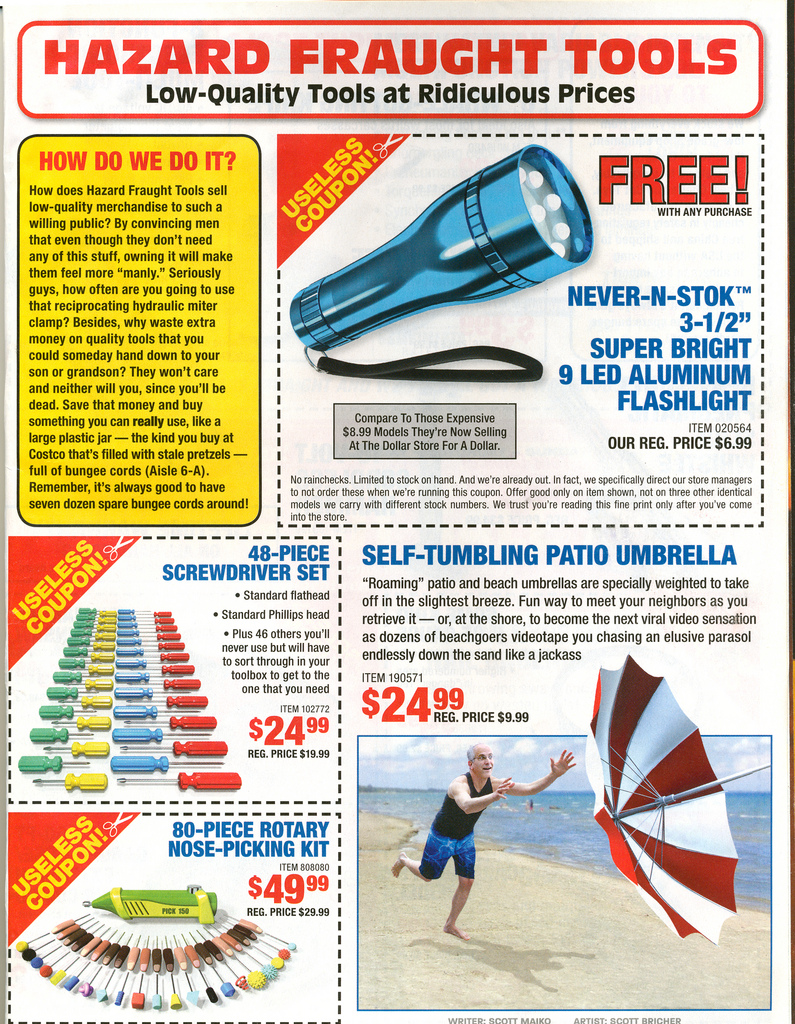 Harbor Freight, you want Hazard Fraught Tools Alan Zeichick