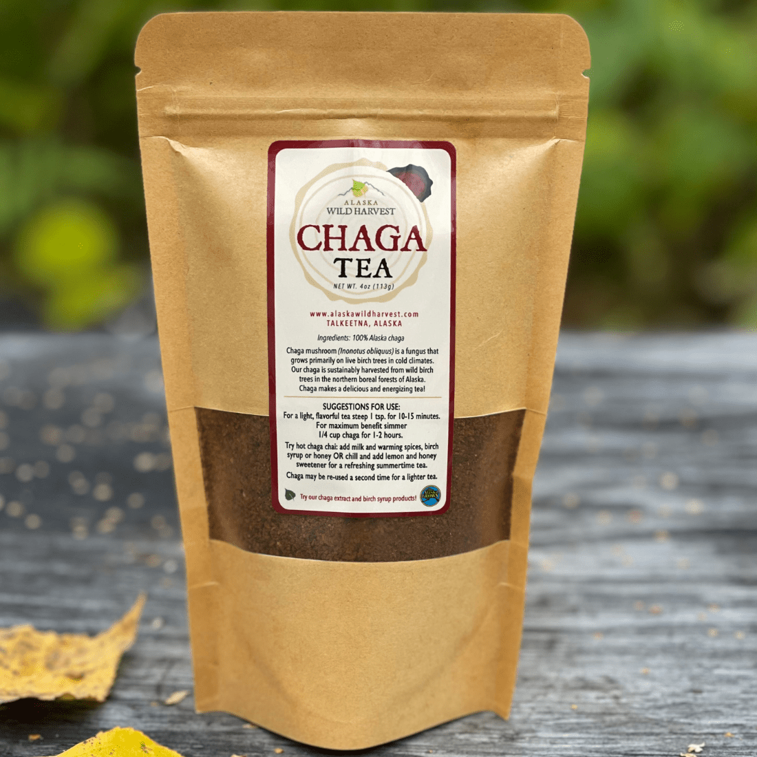Chaga Tea and Extract Combo Alaska Birch Syrup and Wild Harvest