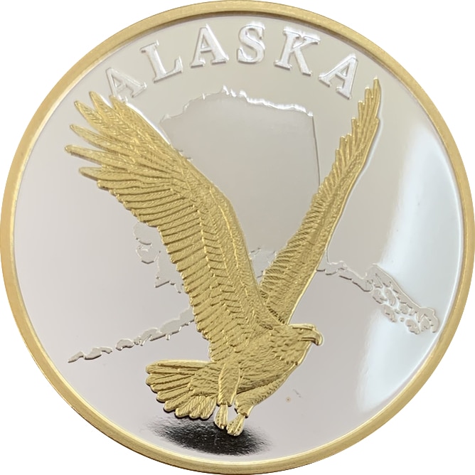 Eagle/AK Map Medallion Alaska Mint