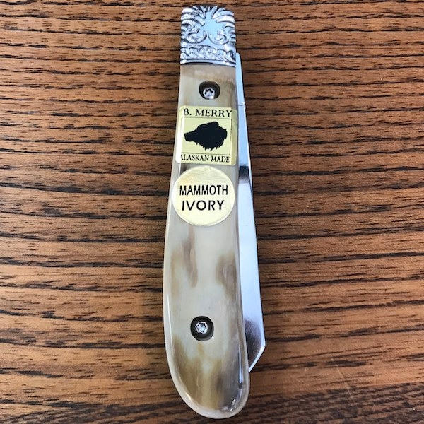 Pocket Knife with Mammoth Ivory Handle Alaska Mint
