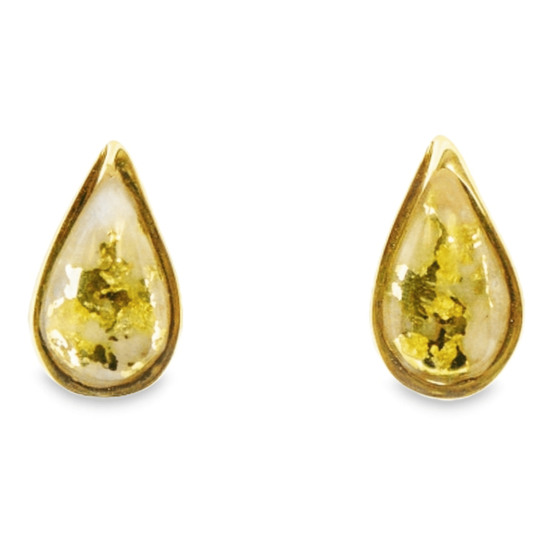 Gold Quartz 14k Gold Earrings EN433Q Alaska Mint