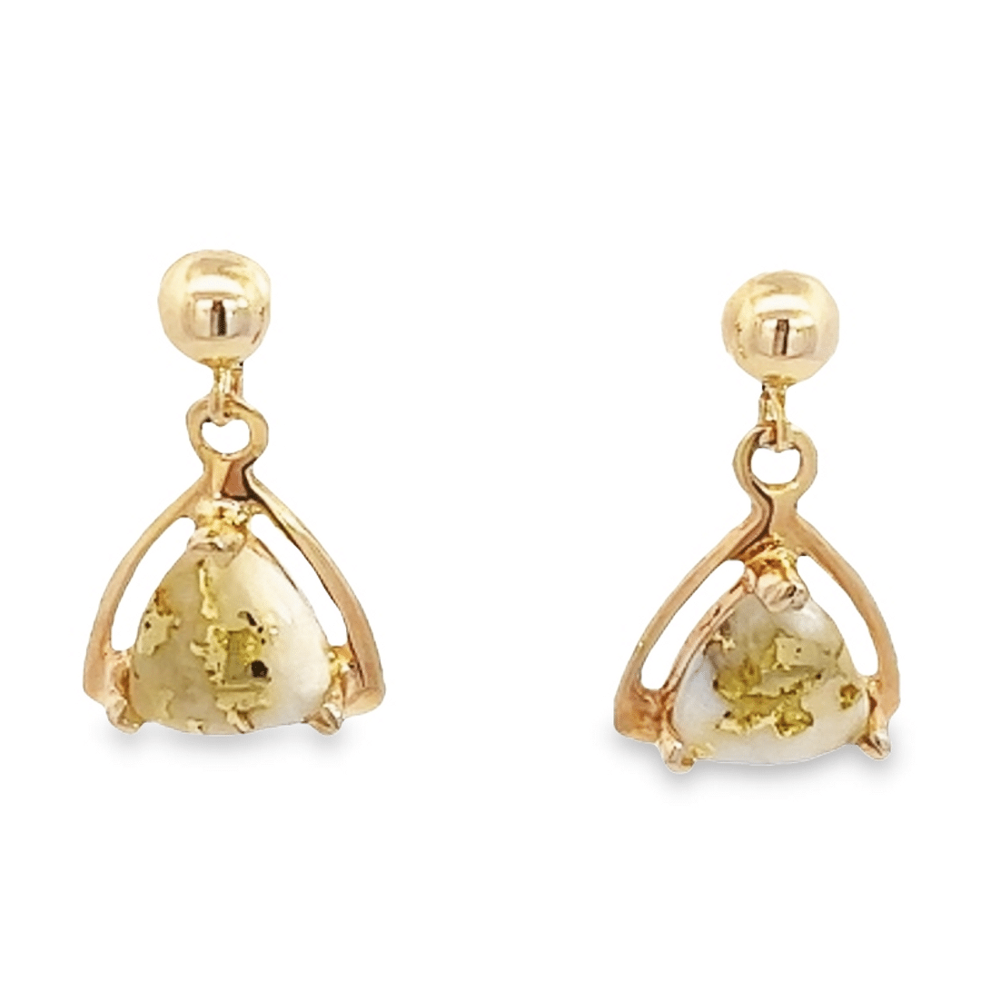 Gold Quartz Dangle Earrings EN441Q/PD Alaska Mint