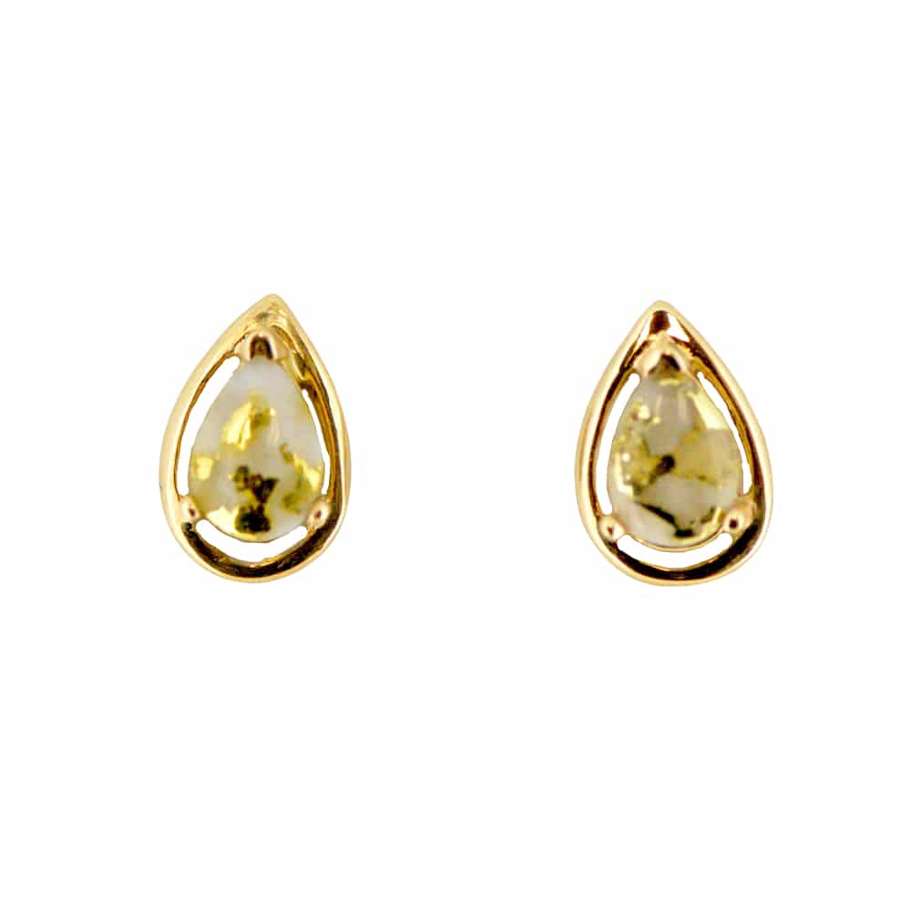 Gold Quartz Earrings EN442Q Alaska Mint