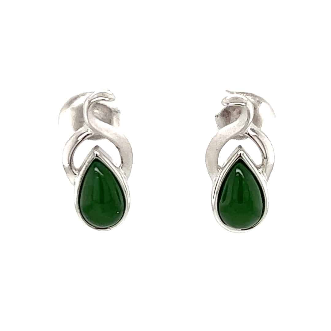 Jade Teardrop Post Earrings Alaska Mint