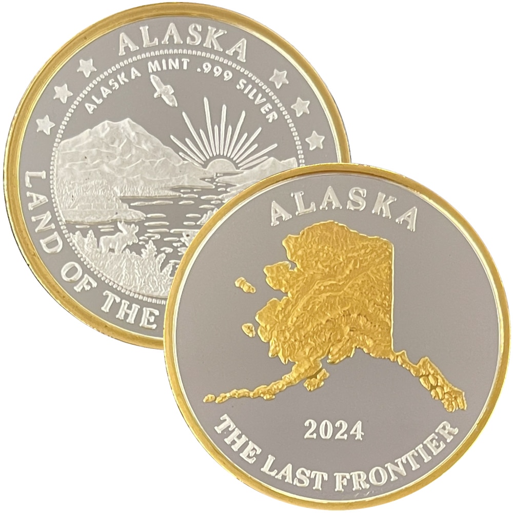 2024 Alaska Map Medallion Alaska Mint