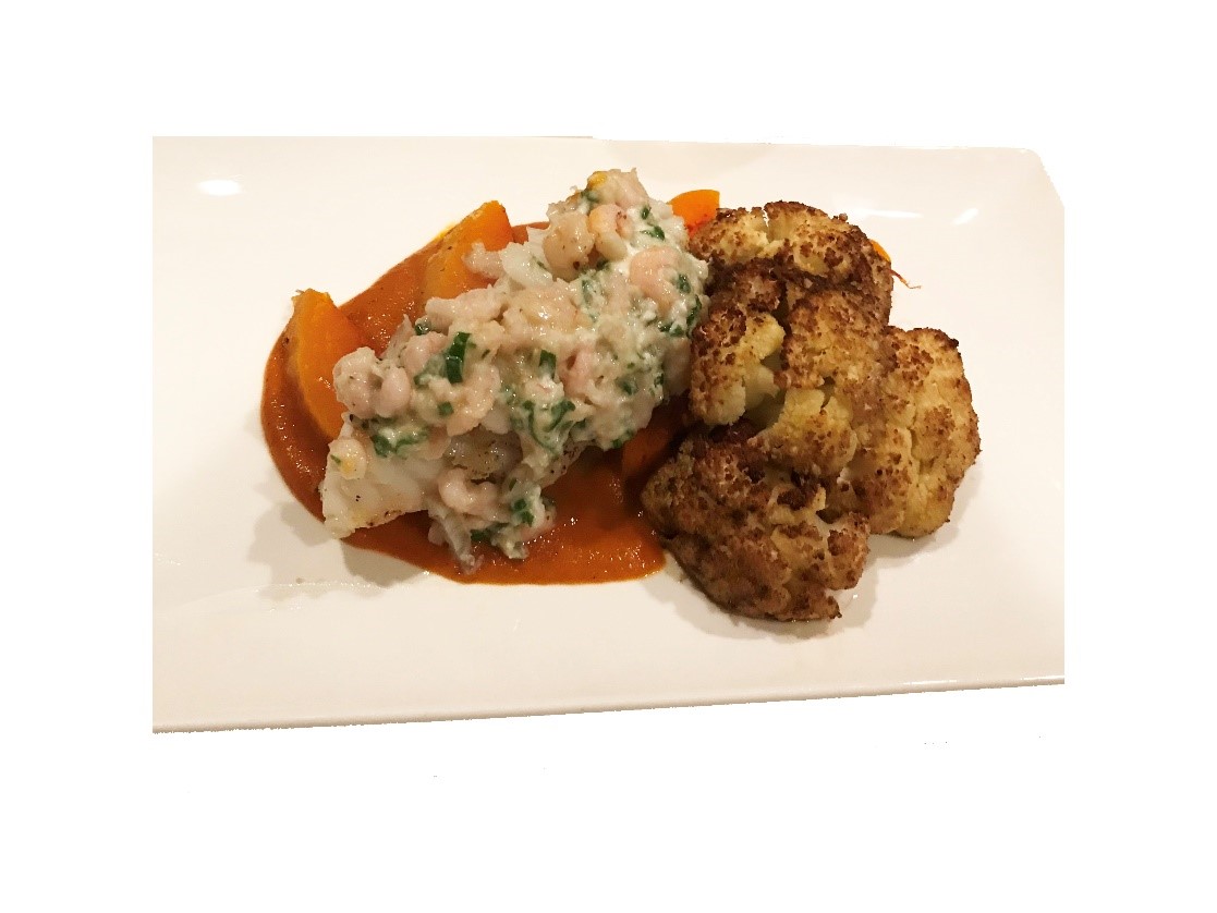 Oregon Shrimp, Cream Cheese and Green Onion Crusted Alaska True Cod