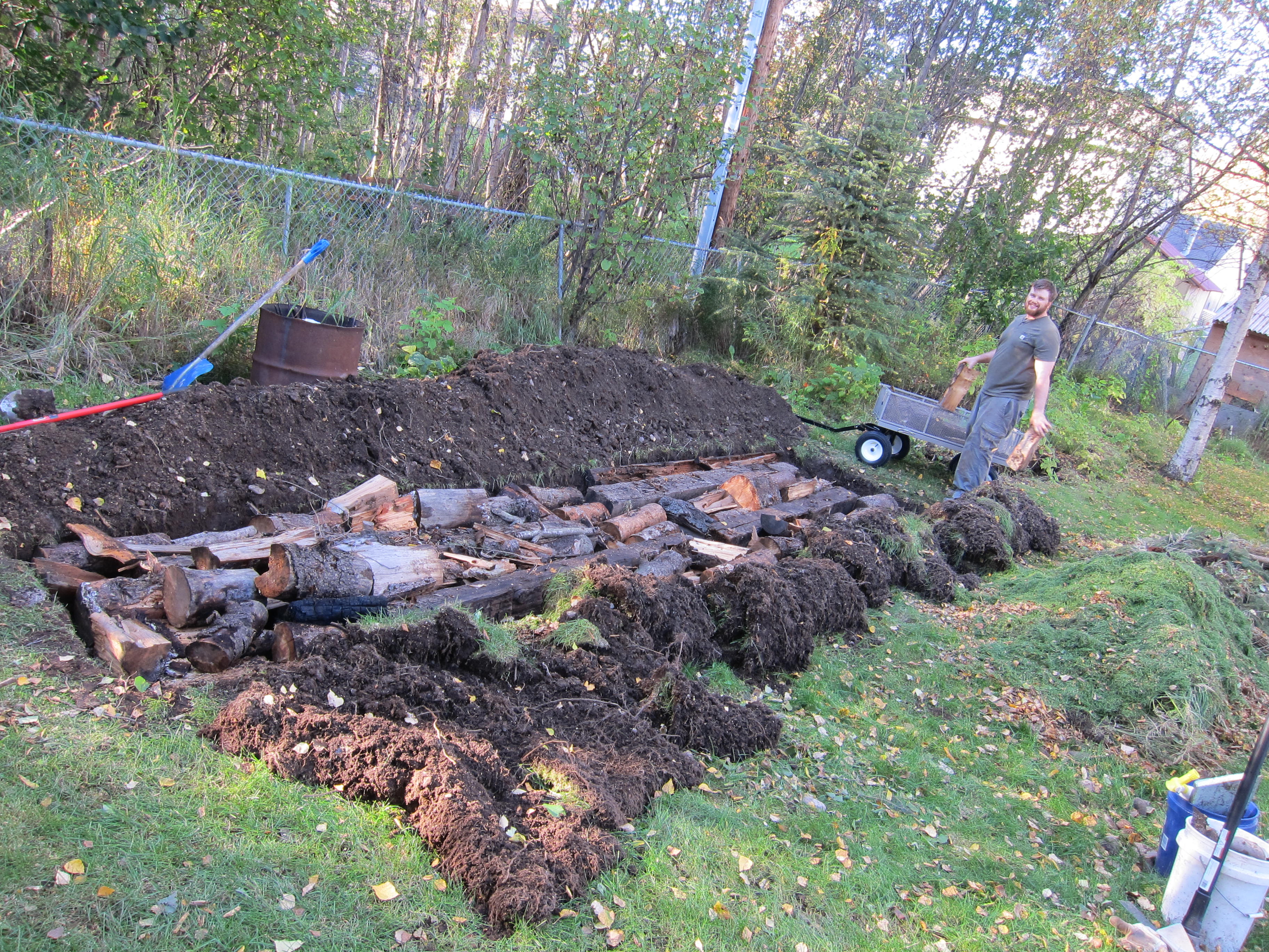 Building a Backyard Hugelkultur Garden Hugelkultur Compost Heaps