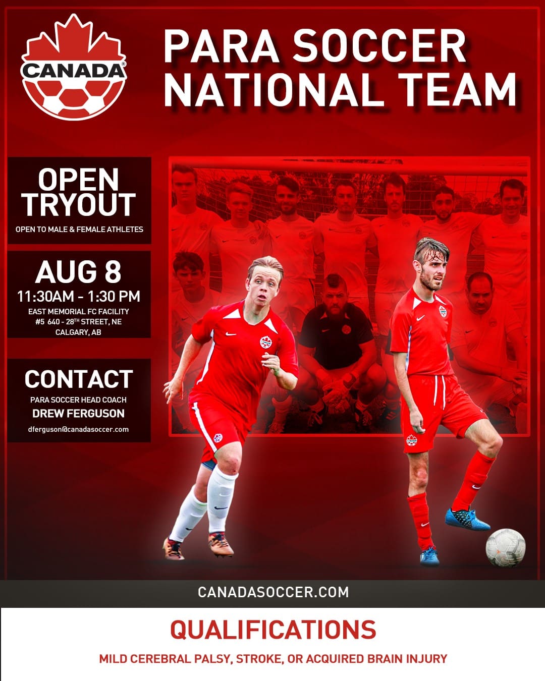 Canada Soccer Para Soccer National Team Open Tryout Alberta Soccer