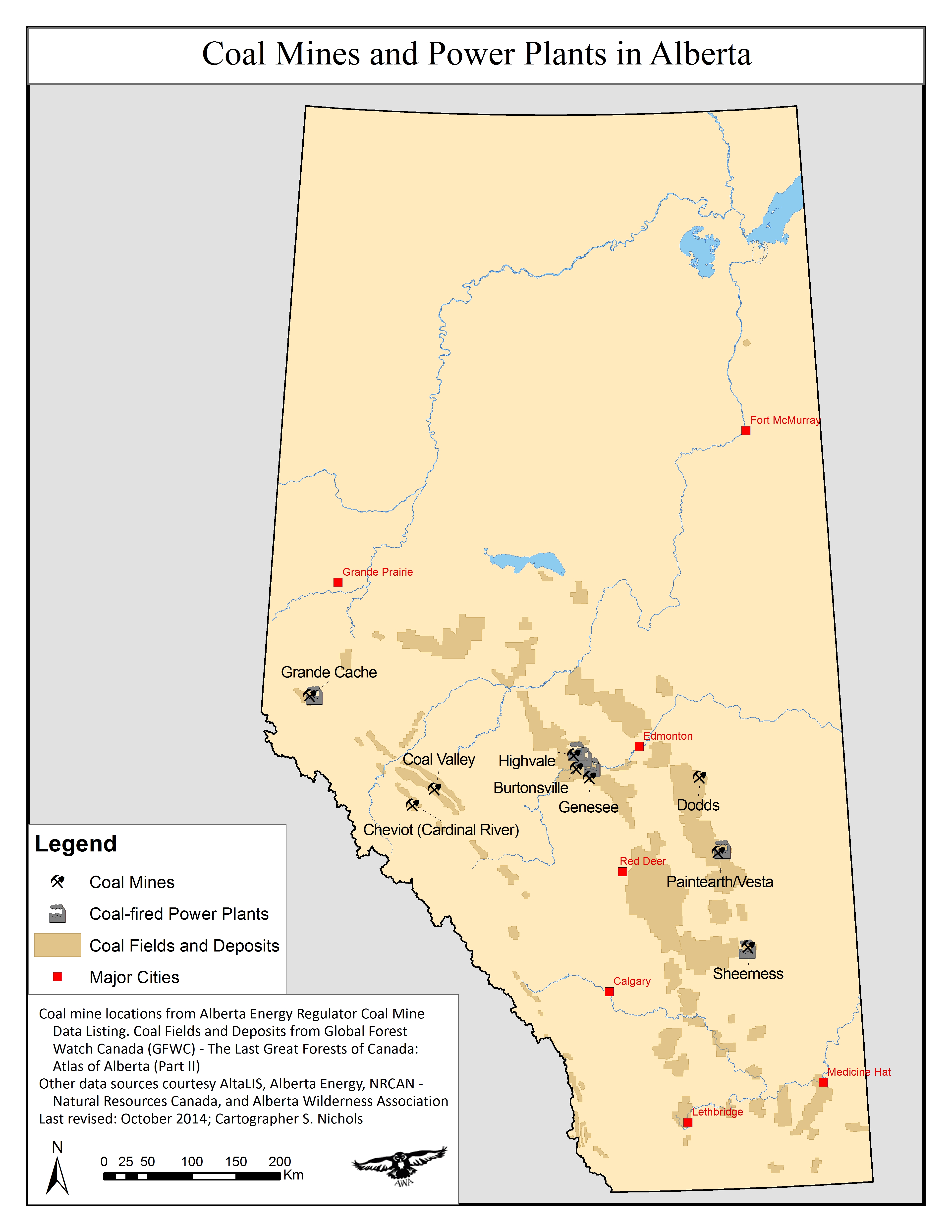 Alberta Gas Plant Map Coal - Alberta Wilderness Association