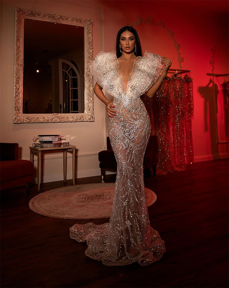 Extravagant White Dress ALBINA DYLA