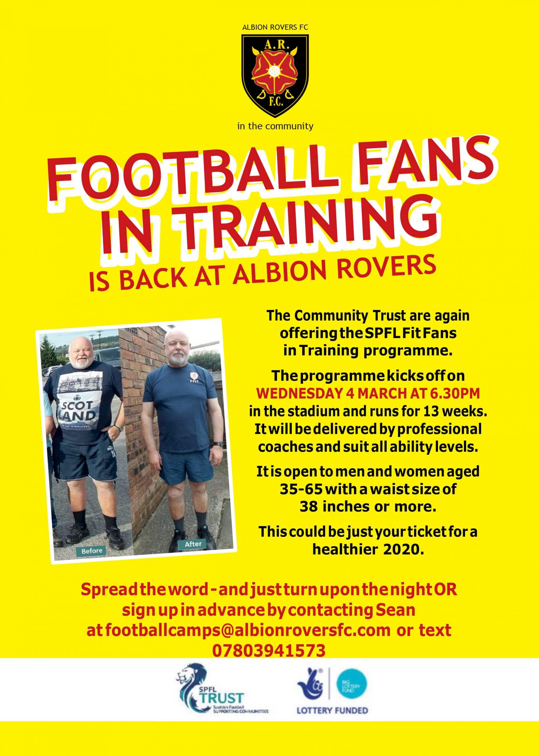 Football Fans In Training At Albion Rovers FC