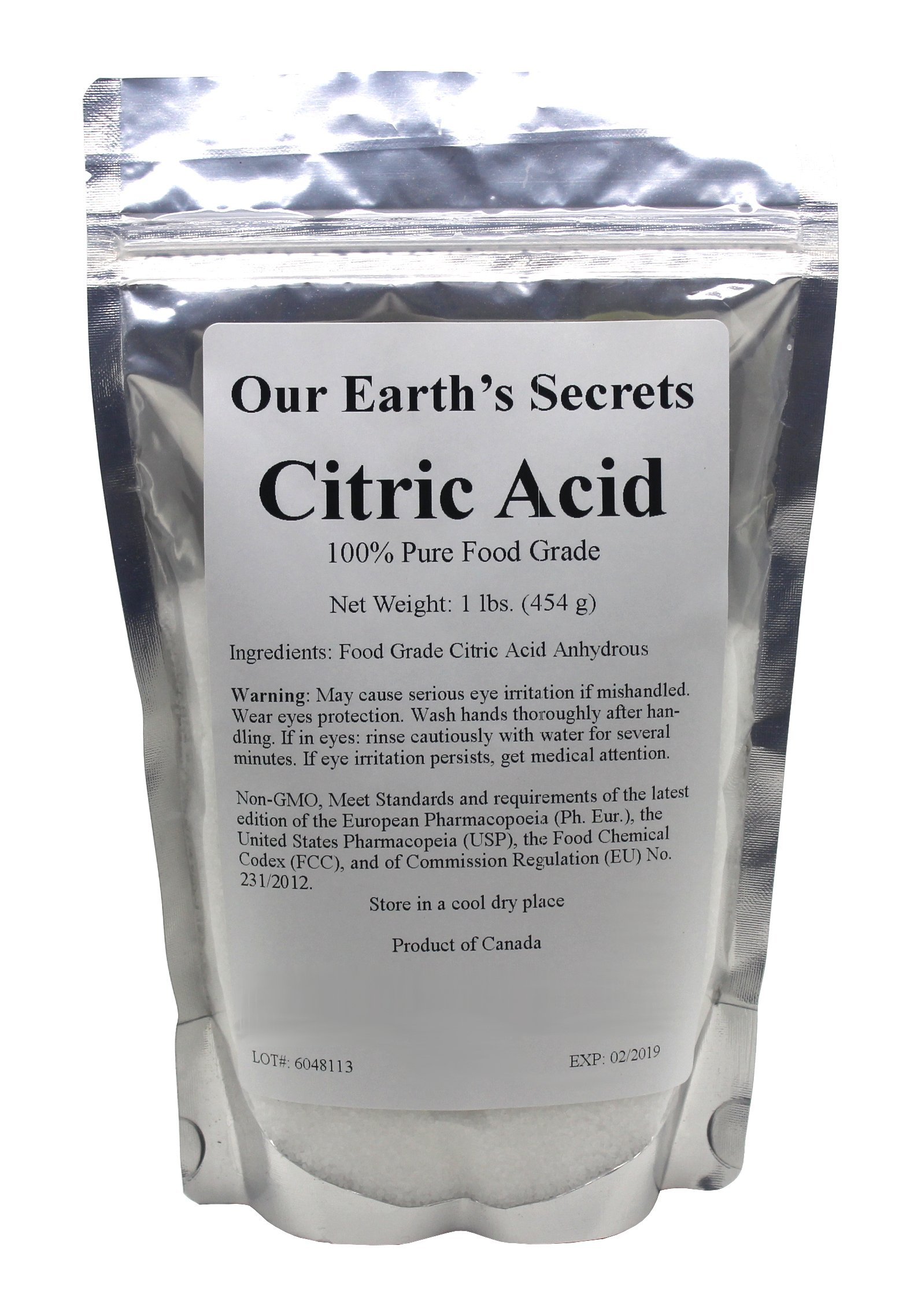 Buy Citric Acid 1 Pound 100 Pure Powdered Crystals Our Earth's