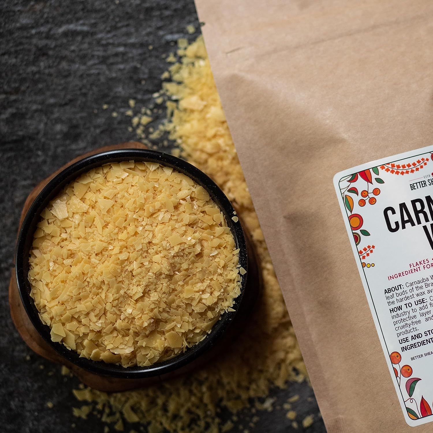 Carnauba Wax Flakes, Food grade, Vegan, 1 Lb Albochemicals Lab and