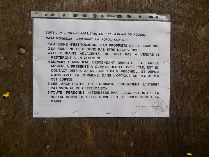 Feuilleton de la vraie fausse vente de la maison U Castellu Fraticelli