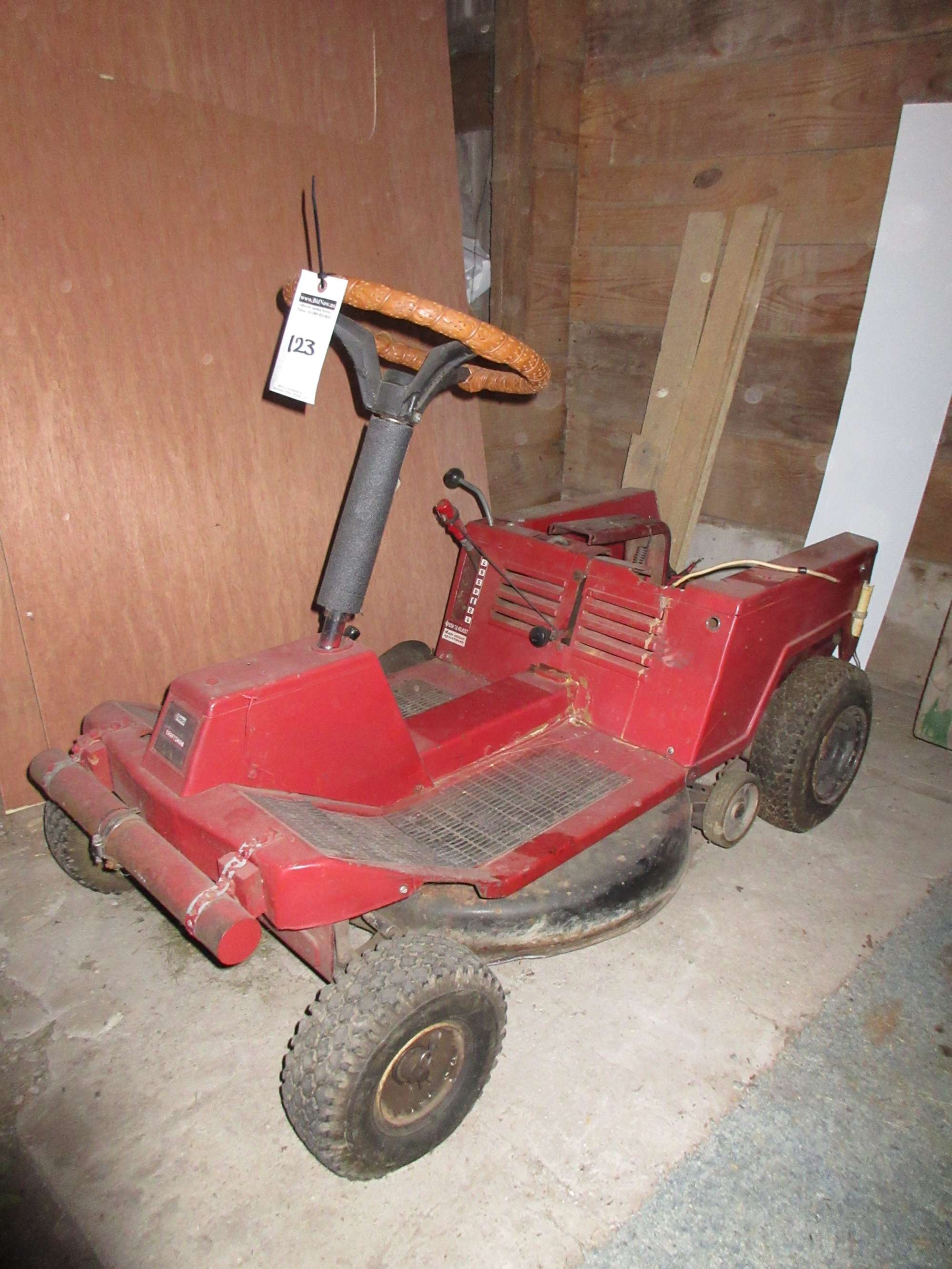 Albrecht Auctions Sears Craftsman Frame Riding Mower with John Deere