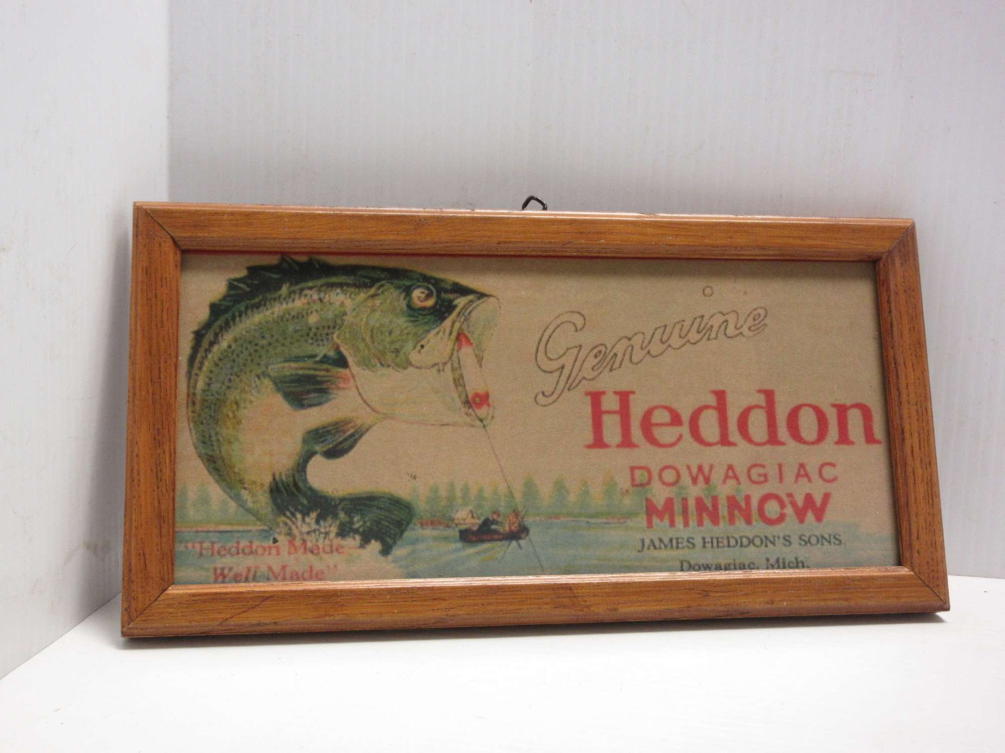 Albrecht Auctions Reproduction Heddon Dowagiac Minnows Advertising